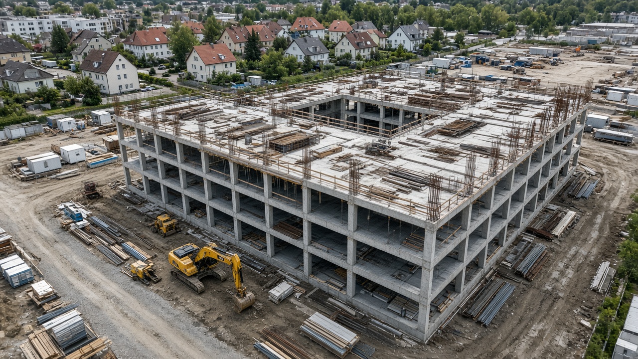 Baustellendokumentation mit Drohne aus der Luft